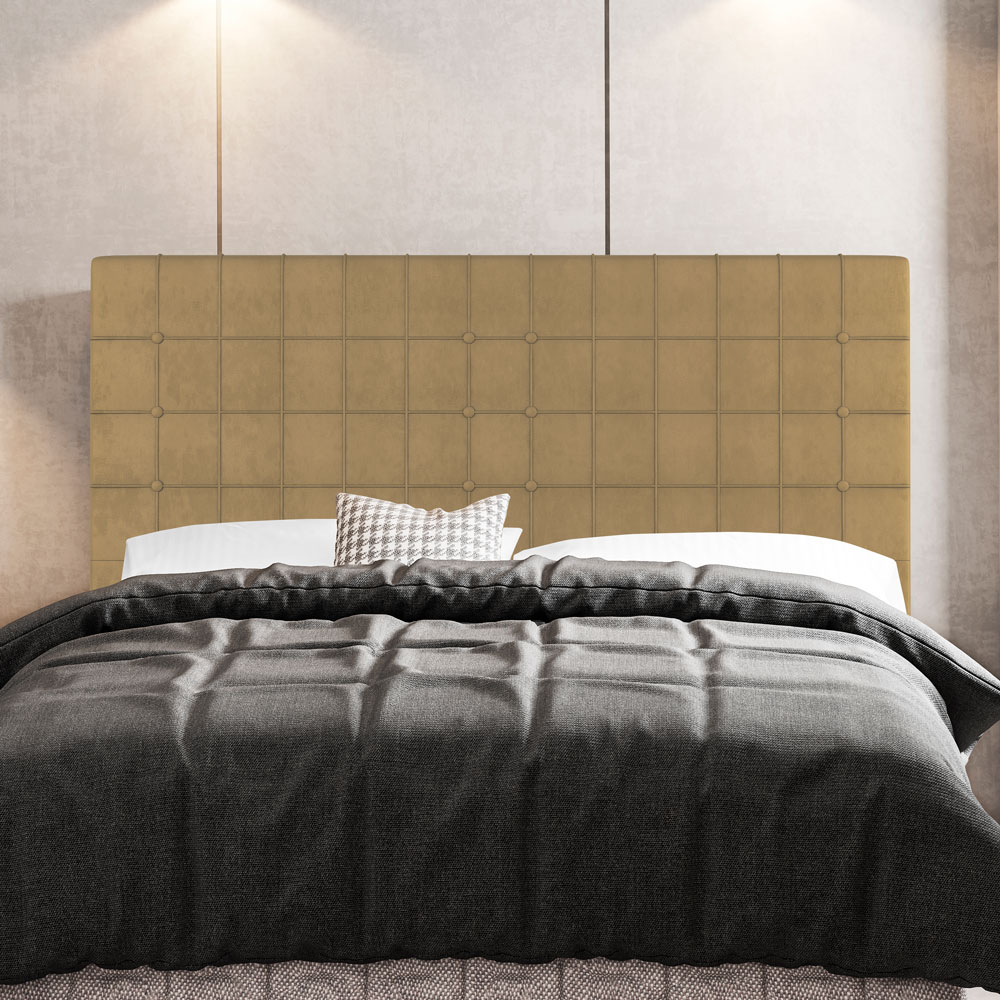 Cabeceira Cama Box Casal Queen Size Parisis 160cm Suede Bege - Desk Design