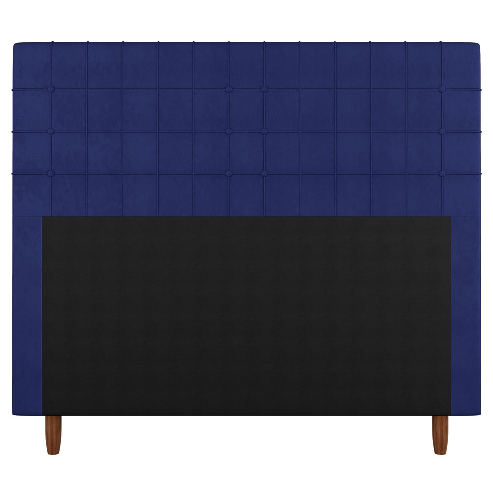 Cabeceira Cama Box Casal Queen Size Parisis 160cm Veludo Azul - Desk Design