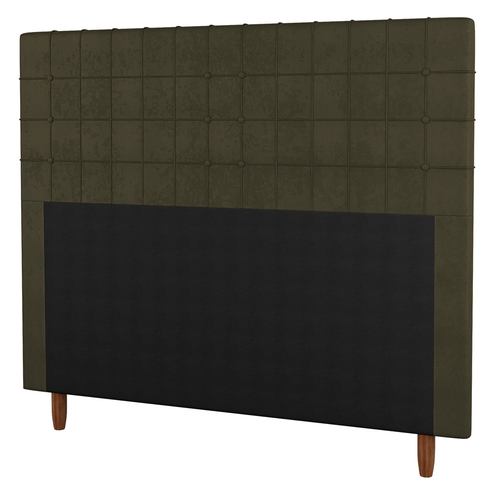 Cabeceira Cama Box Casal Queen Size Parisis 160cm Veludo Marrom - Desk Design