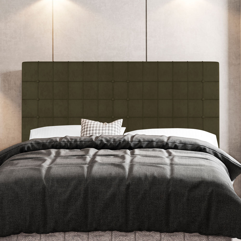Cabeceira Cama Box Casal Queen Size Parisis 160cm Veludo Marrom - Desk Design