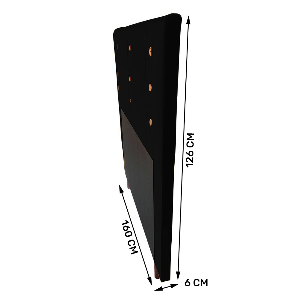 Cabeceira Cama Box Casal Queen Size Roma 160cm Corano Preto - Desk Design