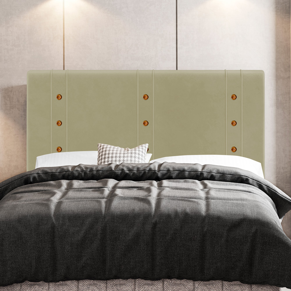 Cabeceira Cama Box Casal Queen Size Roma 160cm Suede Bege - Desk Design