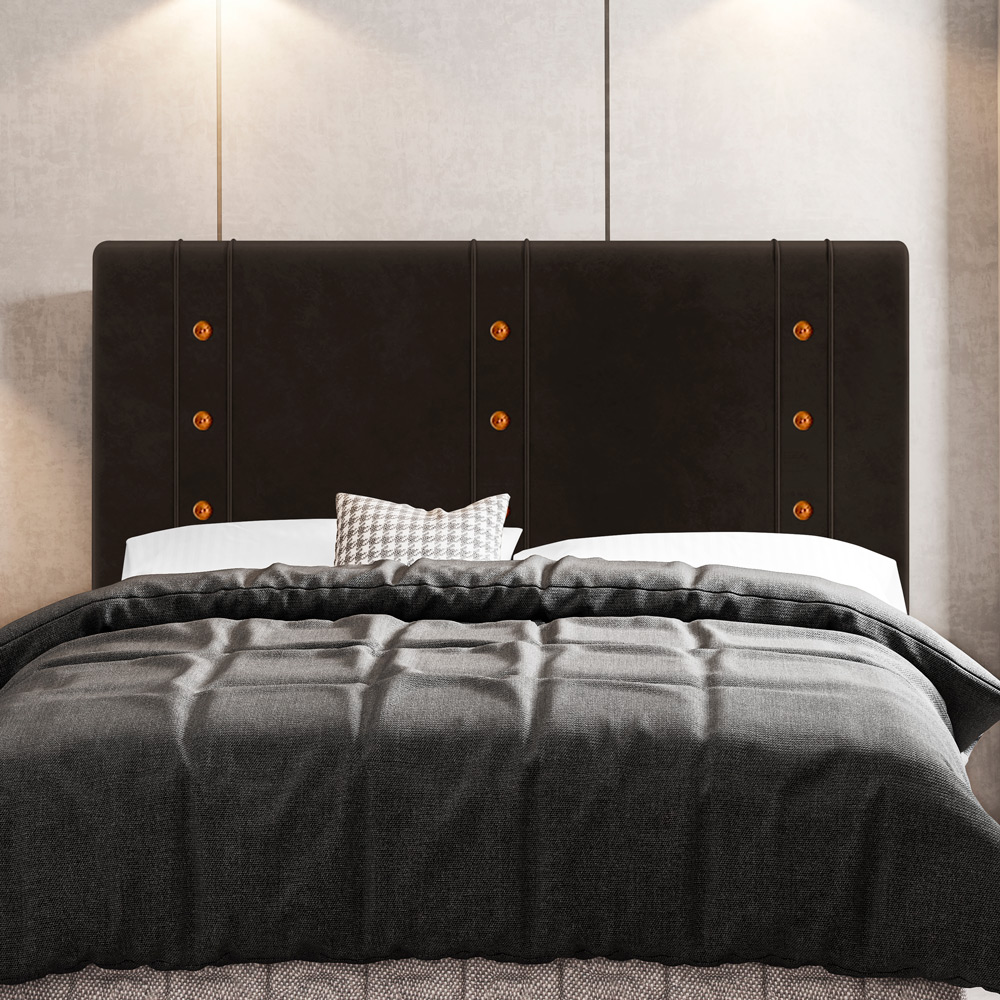 Cabeceira Cama Box Casal Queen Size Roma 160cm Suede Marrom - Desk Design