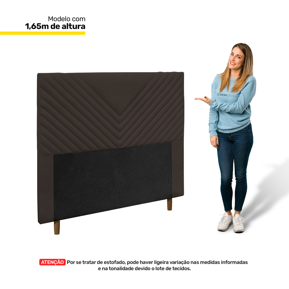 Cabeceira Cama Box Casal Queen Size Viena 160cm Corano Marrom - Desk Design