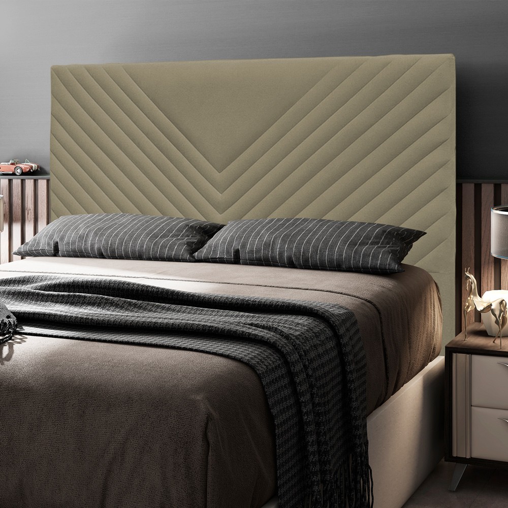 Cabeceira Cama Box Casal Queen Size Viena 160cm Suede Bege - Desk Design