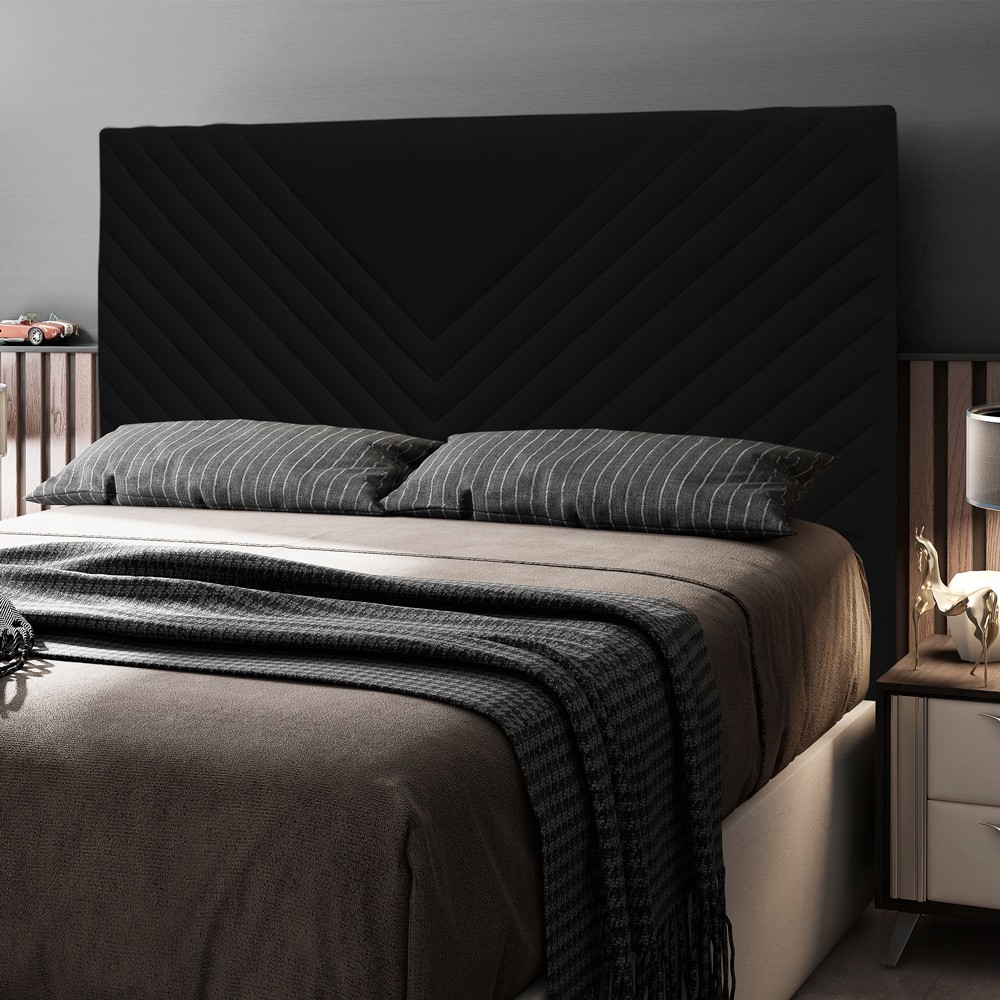 Cabeceira Cama Box Casal Queen Size Viena 160cm Suede Preto - Desk Design
