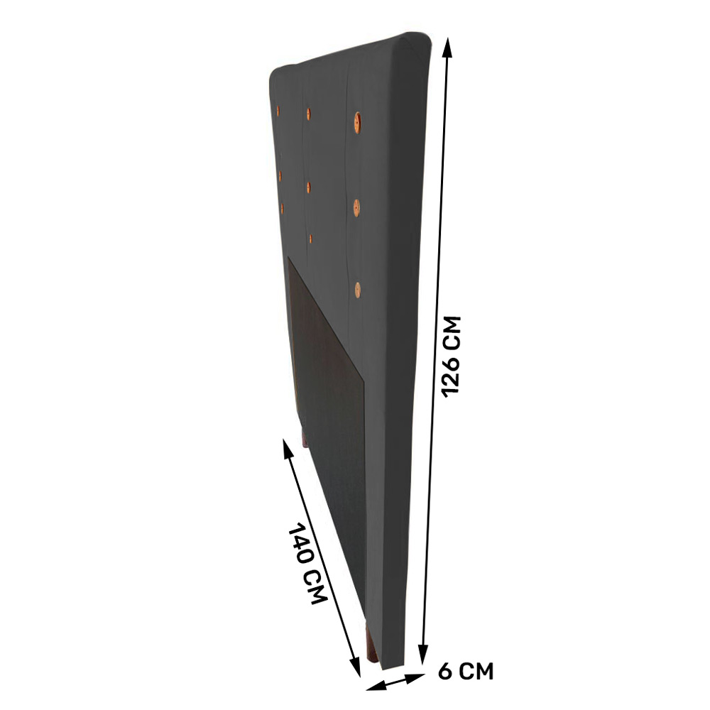 Cabeceira Cama Box Casal Roma 140cm Veludo Cinza - Desk Design