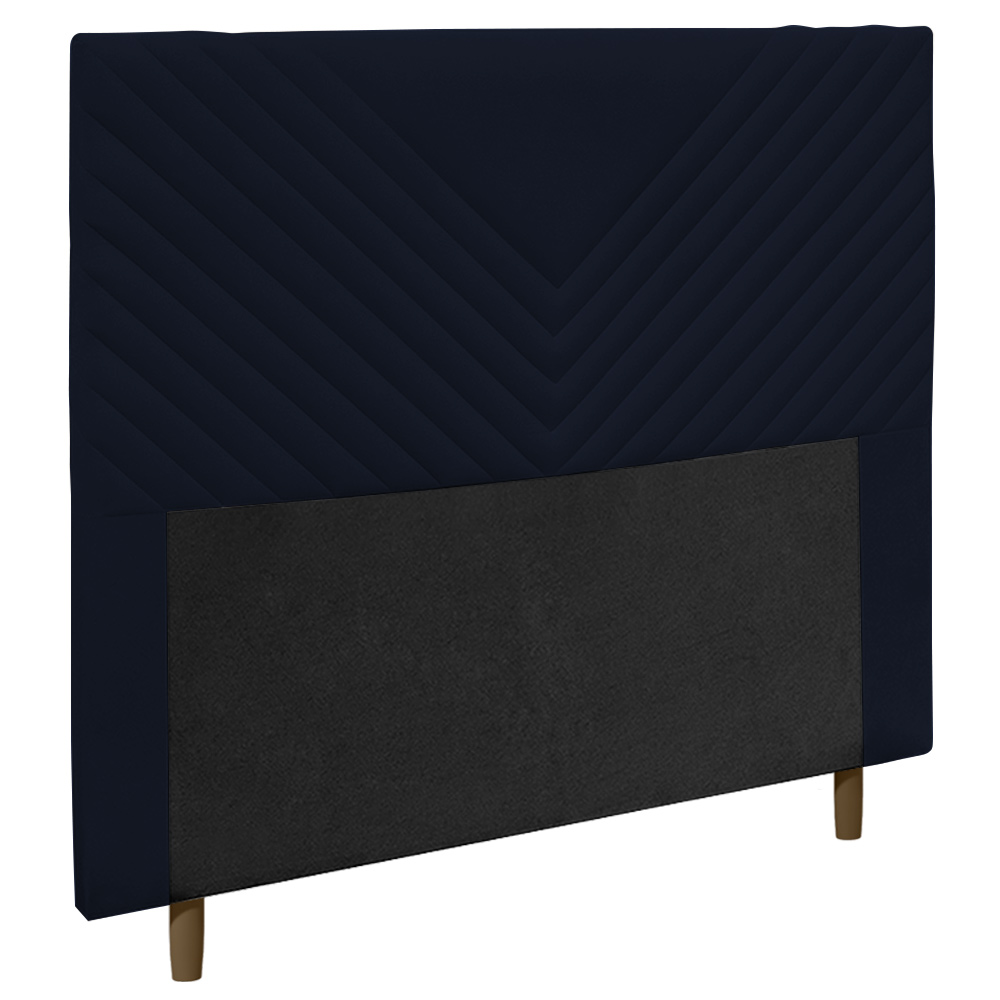 Cabeceira Cama Box Casal Viena 140cm Veludo Azul Marinho - Desk Design