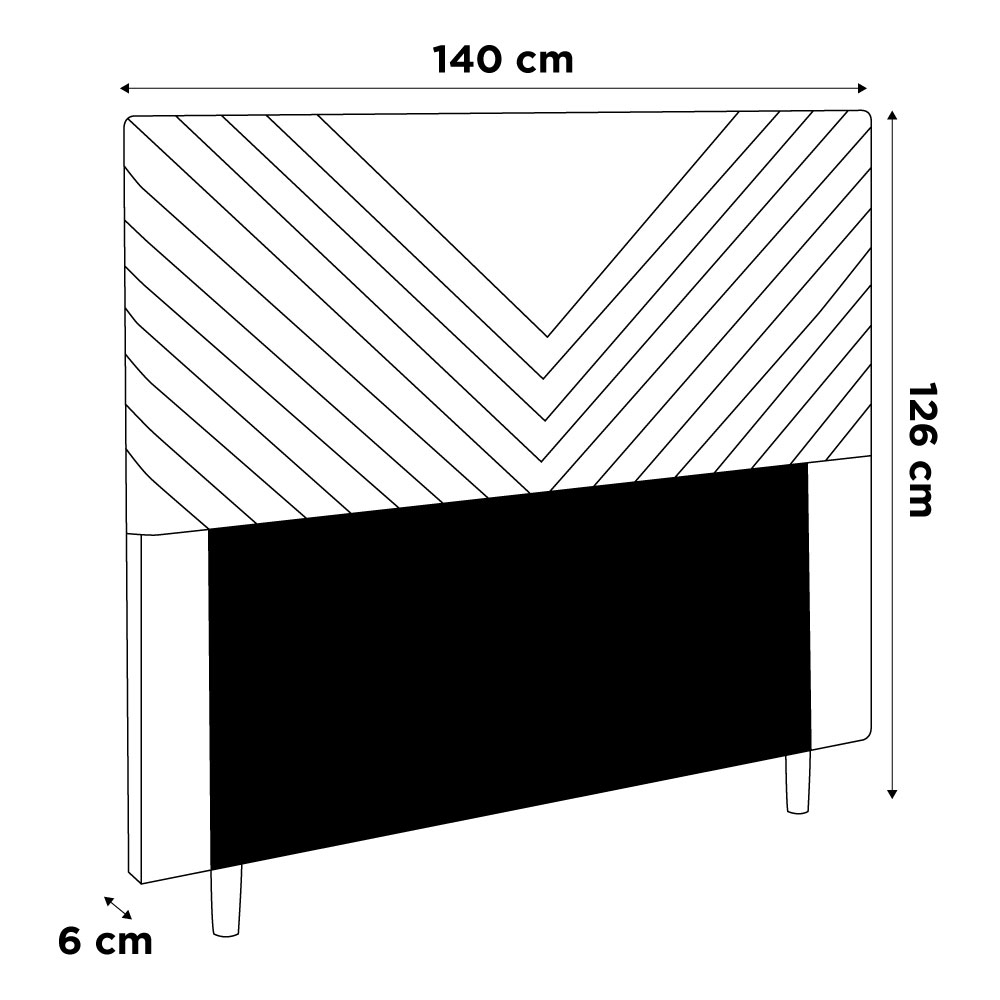 Cabeceira Cama Box Casal Viena 140cm Veludo Azul Marinho - Desk Design