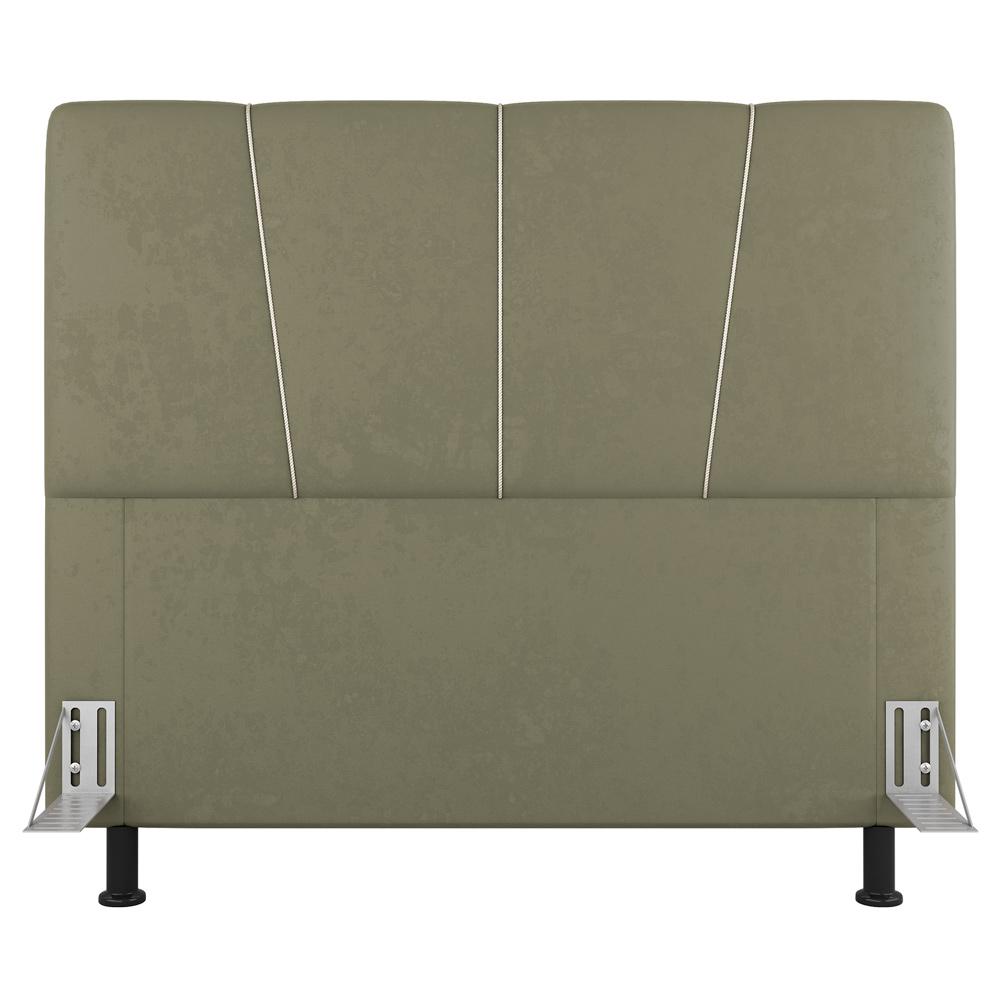 Cabeceira Cama Box Solteiro Amber 90cm Estofada Sintético Bege - Desk Design