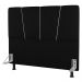 Cabeceira Cama Box Solteiro Amber 90cm Estofada Sintético Preto - Desk Design