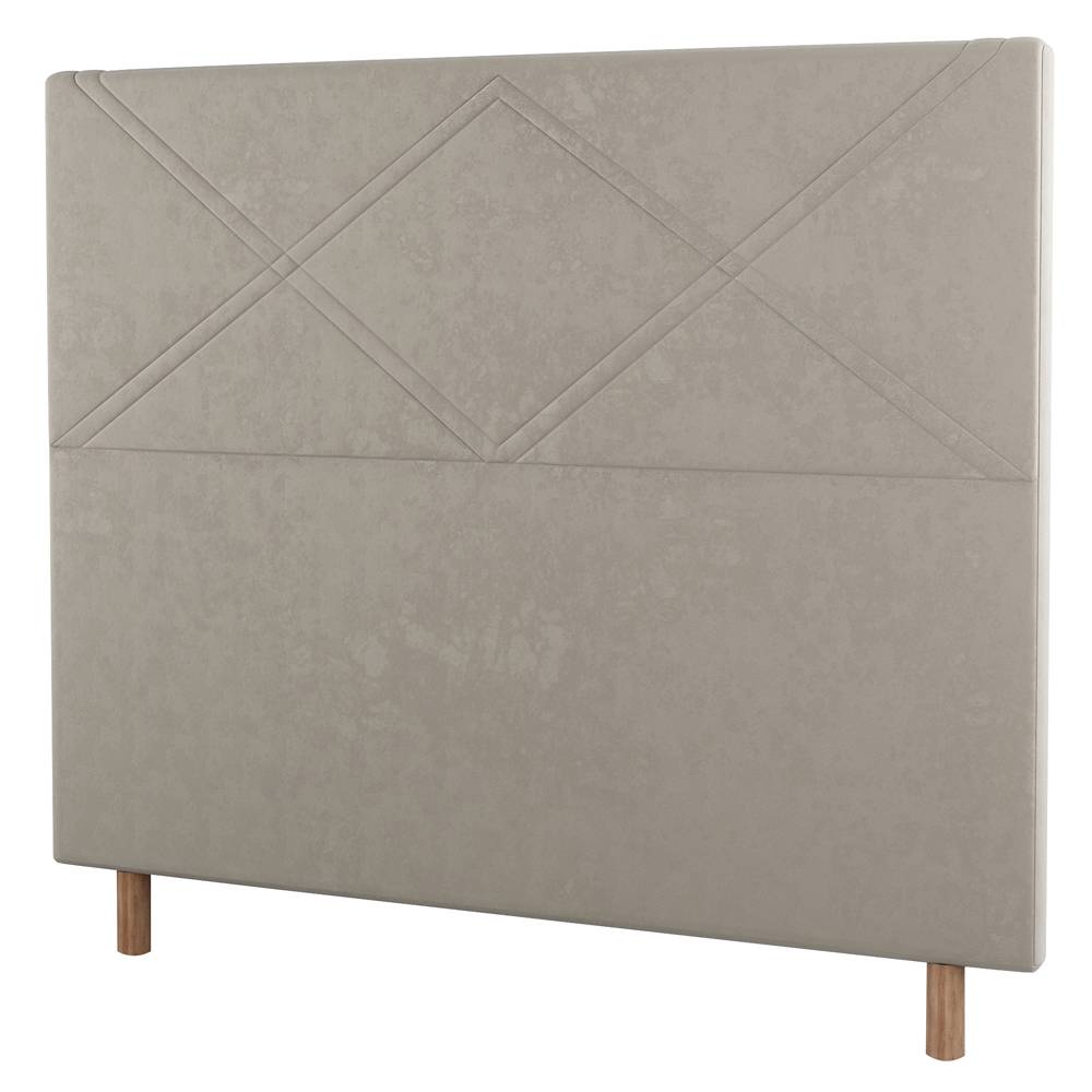 Cabeceira Cama Box Solteiro Cairo 90cm Suede Bege - Desk Design