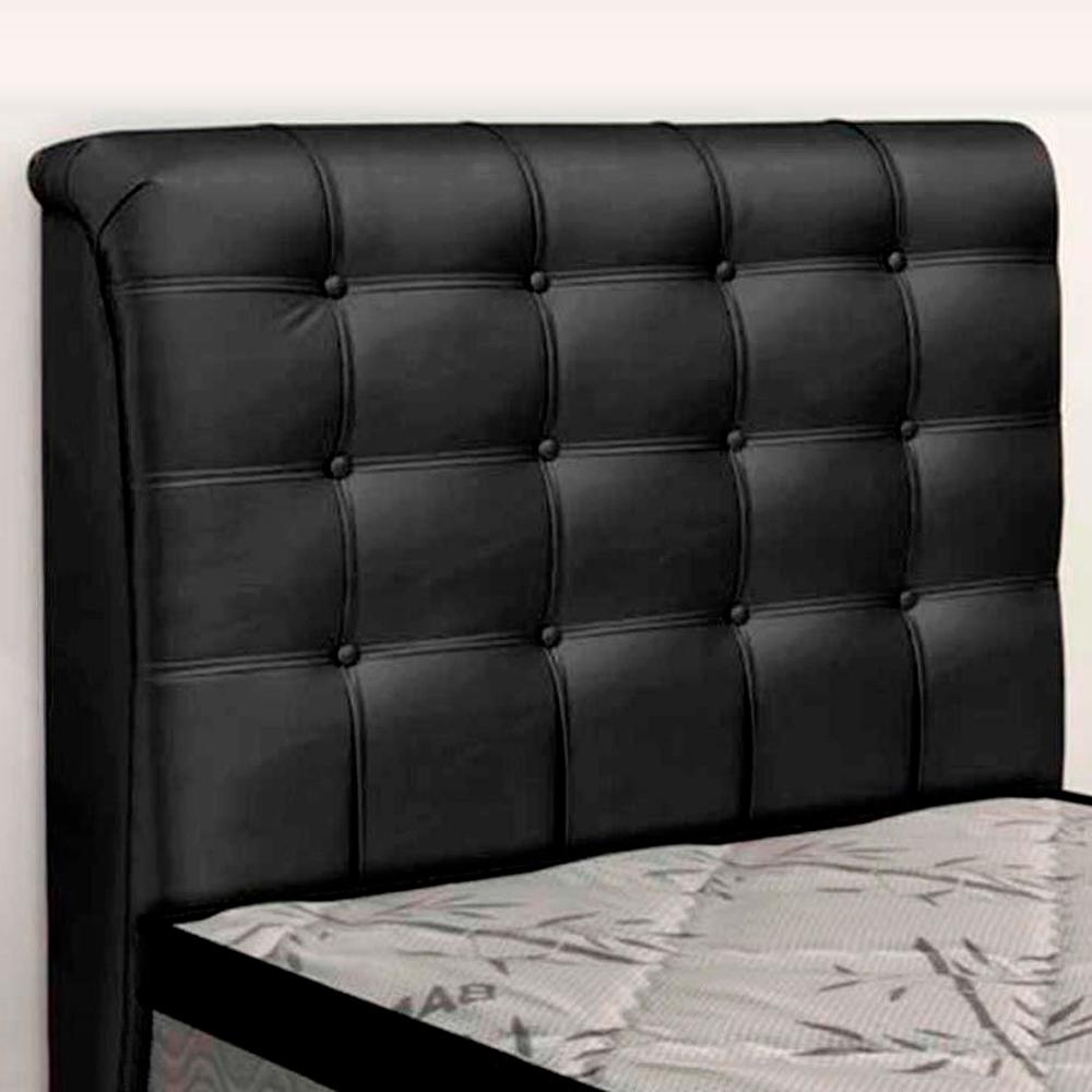 Cabeceira Cama Box Solteiro Ciara 90cm Botonê com Frame Sintético Preto - Desk Design