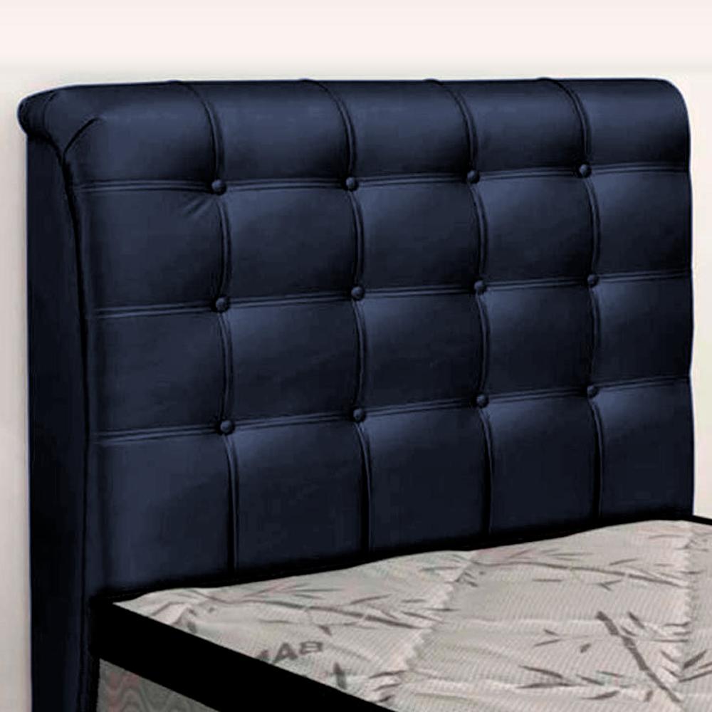 Cabeceira Cama Box Solteiro Ciara 90cm Botonê com Frame Suede Azul Marinho - Desk Design