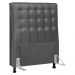 Cabeceira Cama Box Solteiro Ciara 90cm Botonê com Frame Suede Cinza - Desk Design