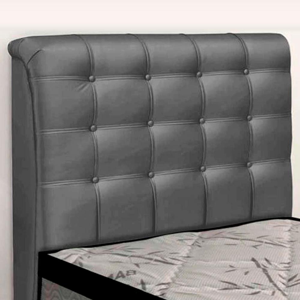 Cabeceira Cama Box Solteiro Ciara 90cm Botonê com Frame Suede Cinza - Desk Design