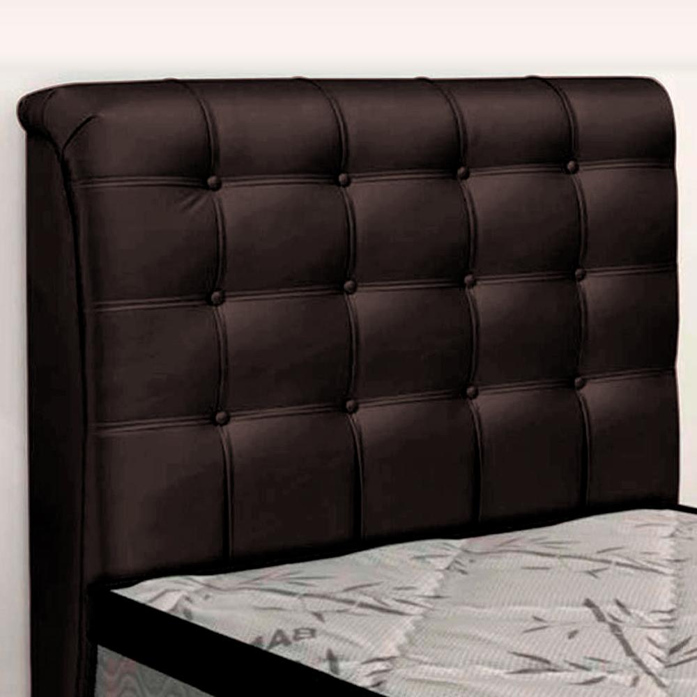 Cabeceira Cama Box Solteiro Ciara 90cm Botonê com Frame Suede Marrom - Desk Design