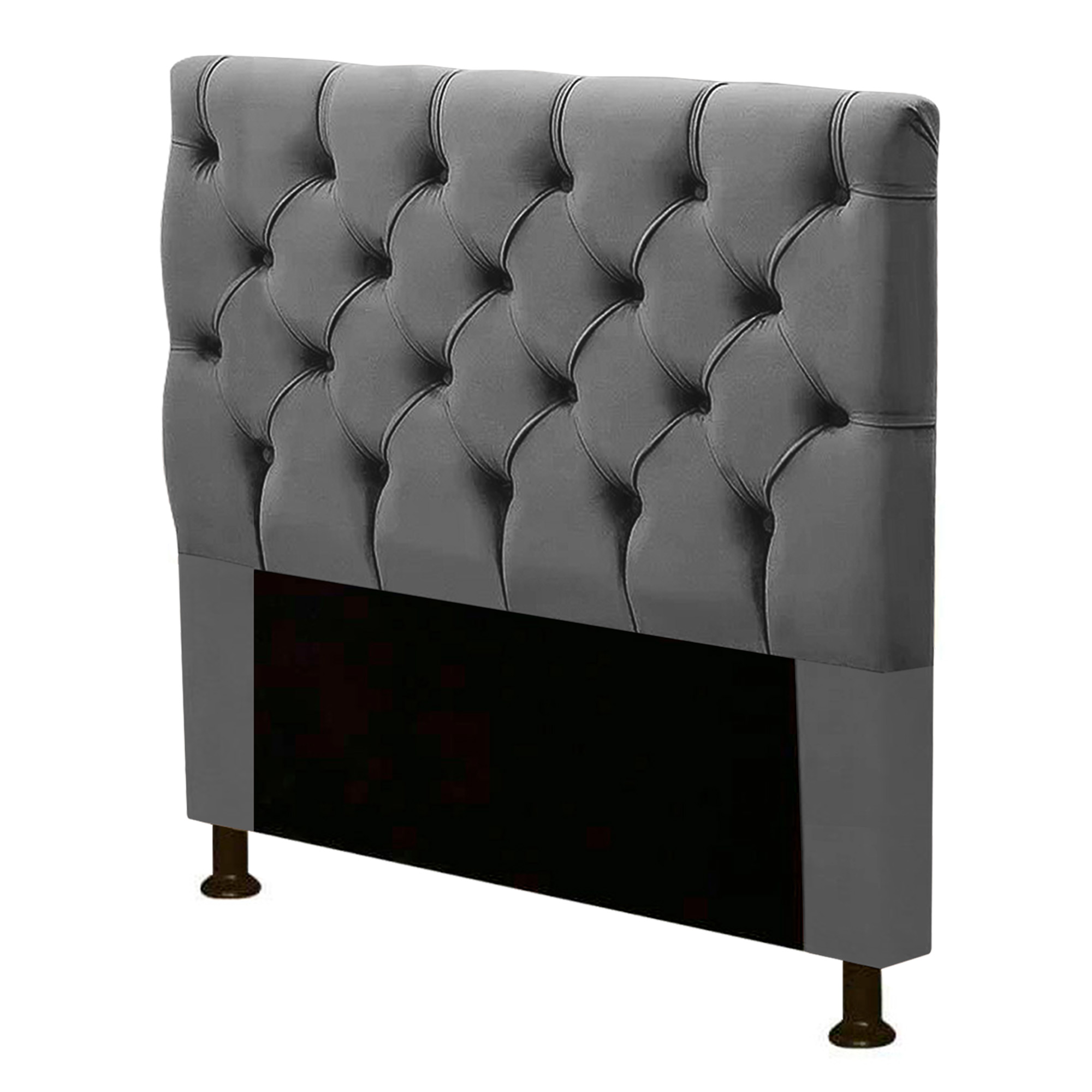 Cabeceira Cama Box Solteiro Cristal 90cm Suede Cinza - Desk Design