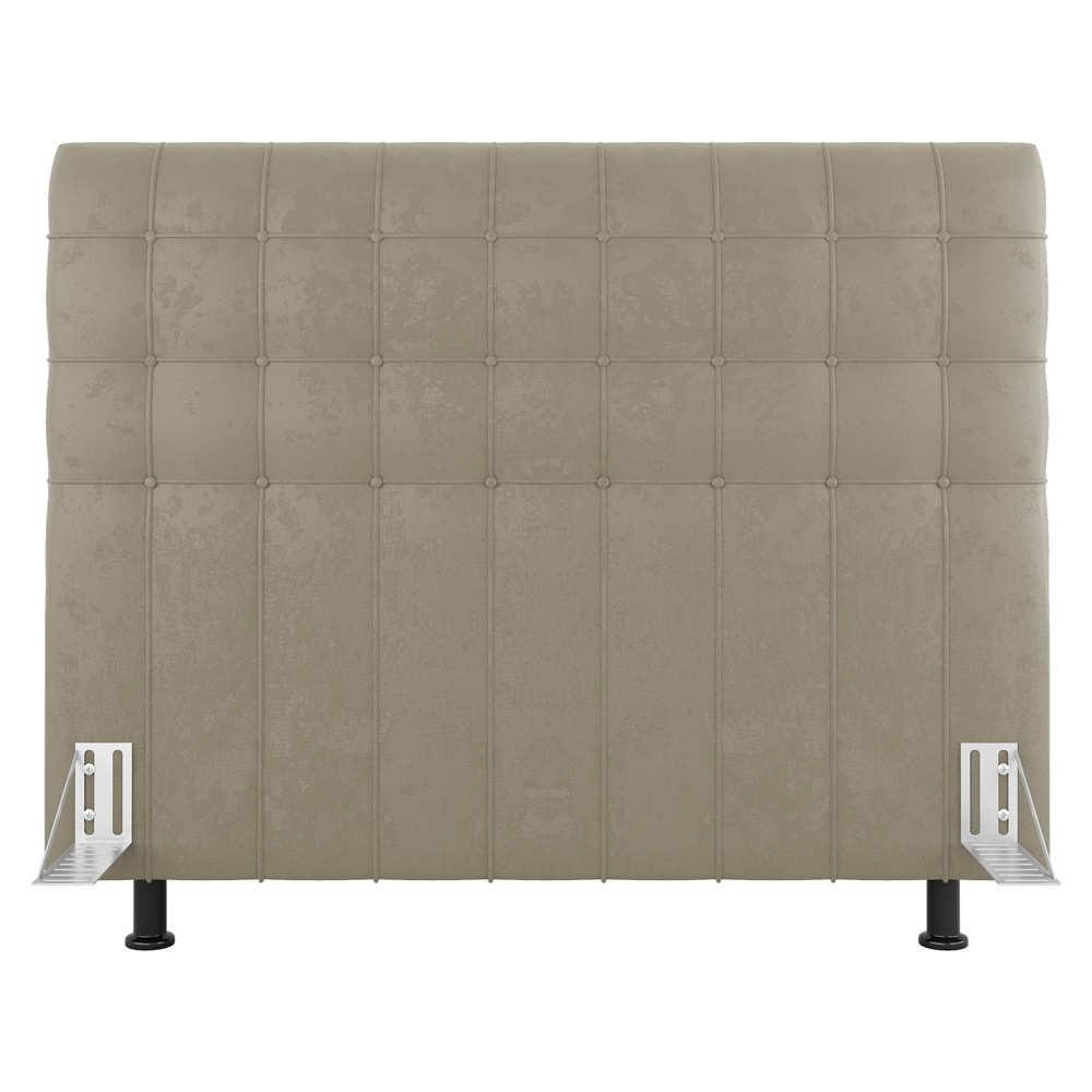 Cabeceira Cama Box Solteiro Dahlia 90cm Com Frame Suede Bege - Desk Design