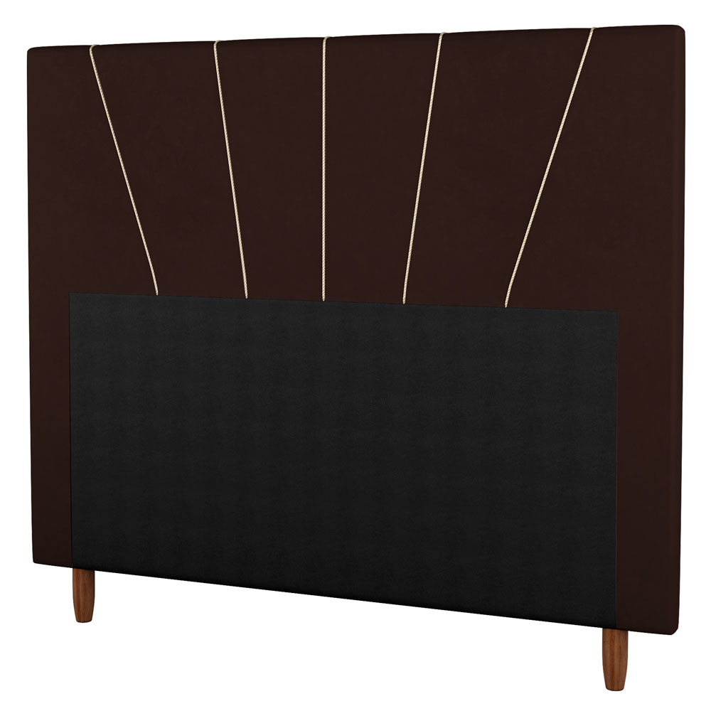 Cabeceira Cama Box Solteiro Dallas 90cm Linho Marrom - Desk Design