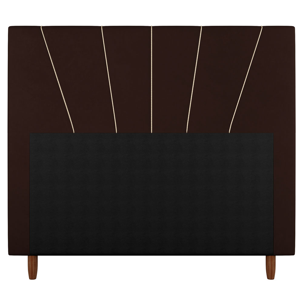 Cabeceira Cama Box Solteiro Dallas 90cm Linho Marrom - Desk Design