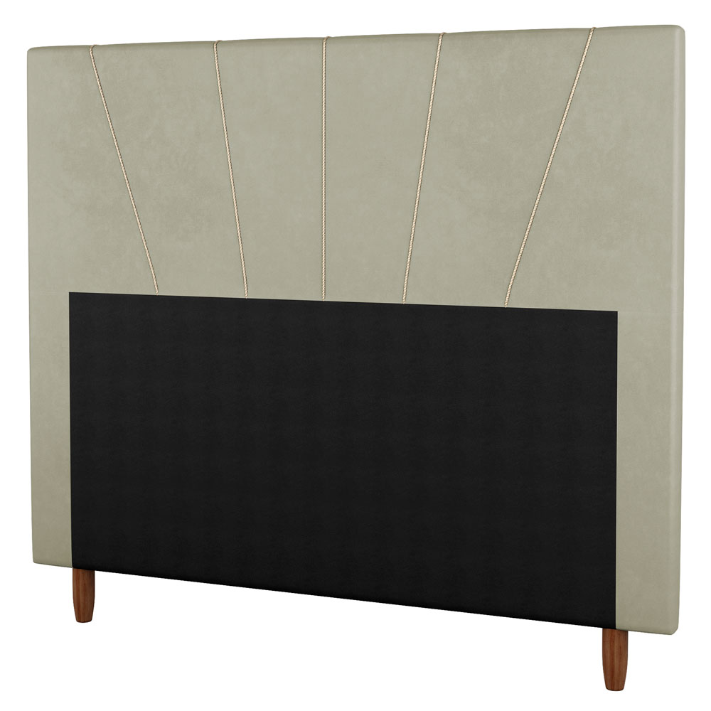 Cabeceira Cama Box Solteiro Dallas 90cm Sintético Bege - Desk Design