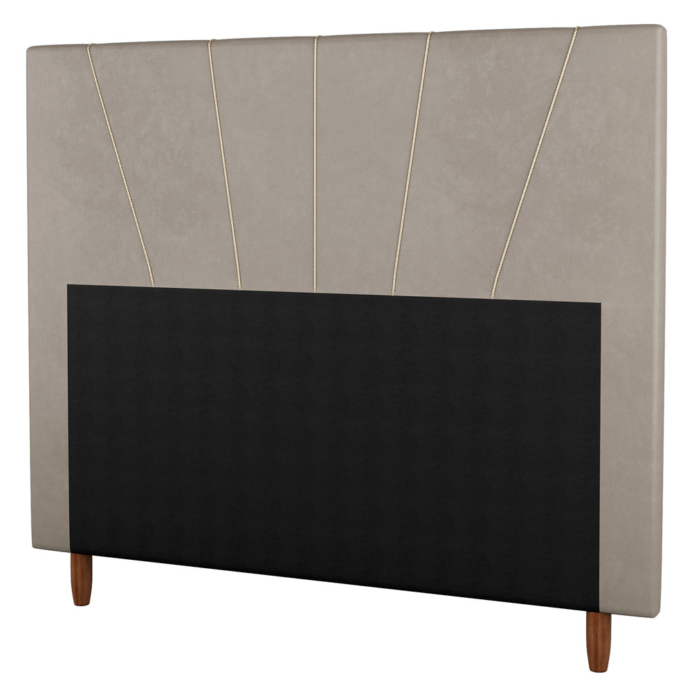 Cabeceira Cama Box Solteiro Dallas 90cm Suede Bege - Desk Design