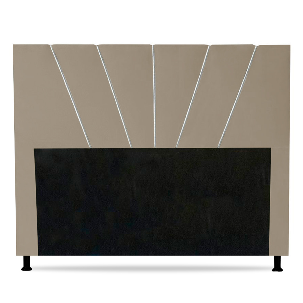 Cabeceira Cama Box Solteiro Dallas 90cm Suede Bege - Desk Design