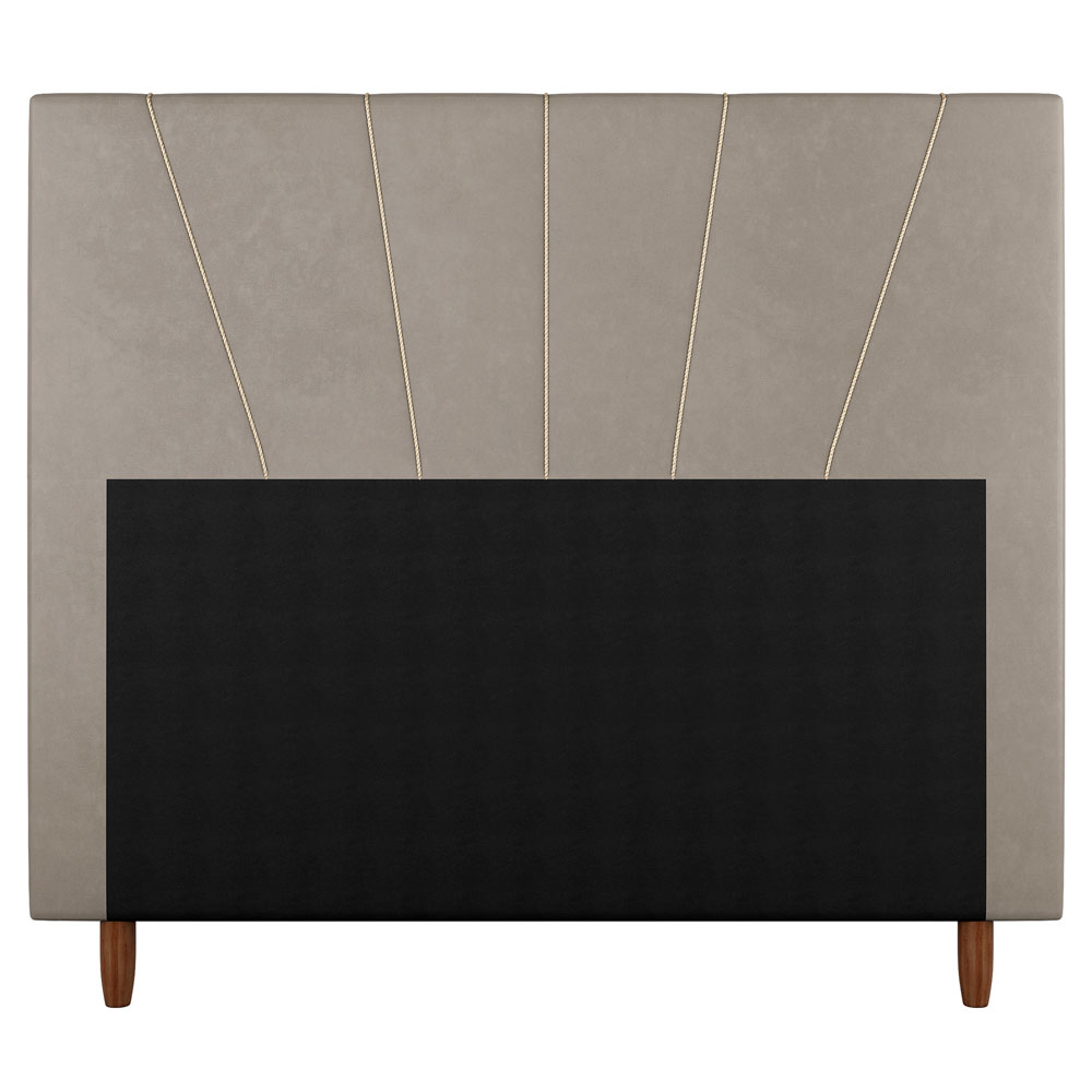 Cabeceira Cama Box Solteiro Dallas 90cm Suede Bege - Desk Design