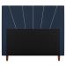 Cabeceira Cama Box Solteiro Dallas 90cm Veludo Azul - Desk Design