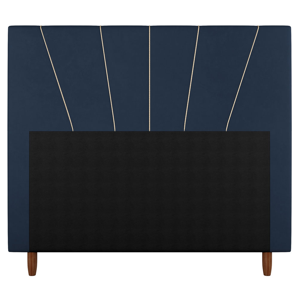 Cabeceira Cama Box Solteiro Dallas 90cm Veludo Azul - Desk Design