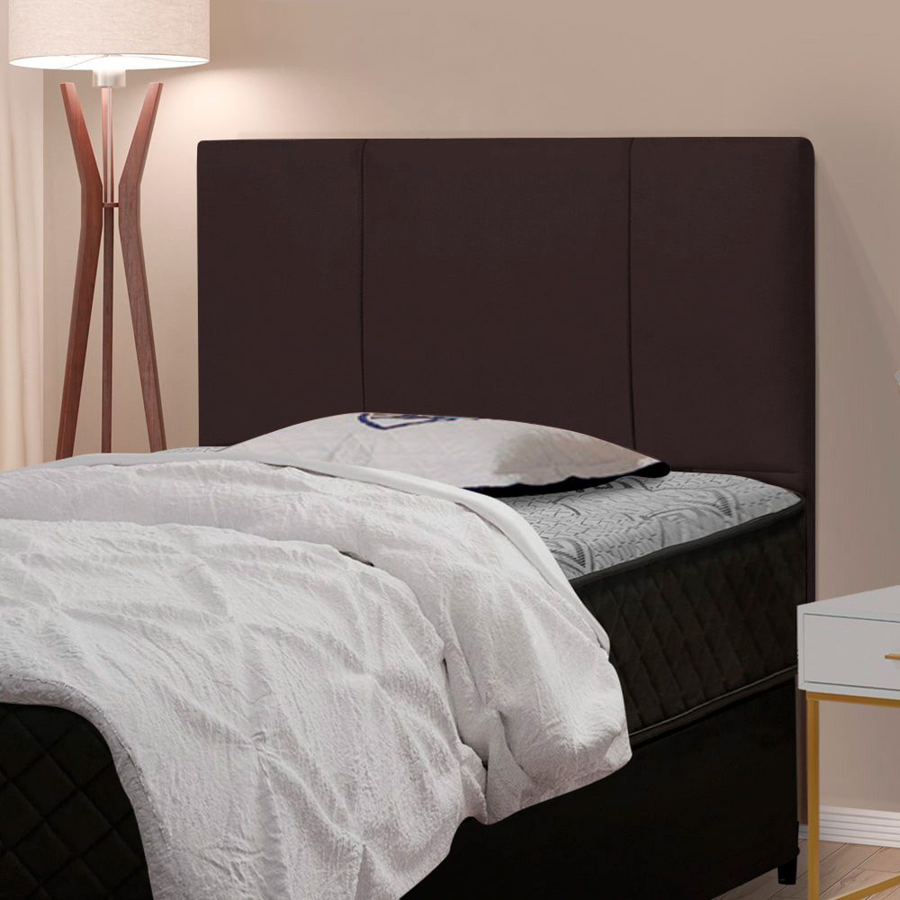 Cabeceira Cama Box Solteiro Donna 90cm Corano Marrom - Desk Design