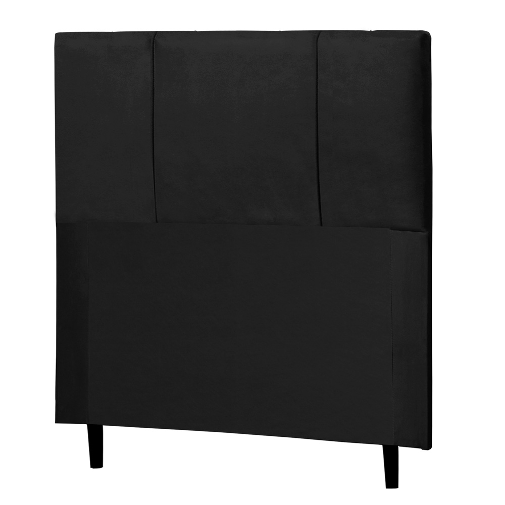 Cabeceira Cama Box Solteiro Donna 90cm Suede Preto - Desk Design