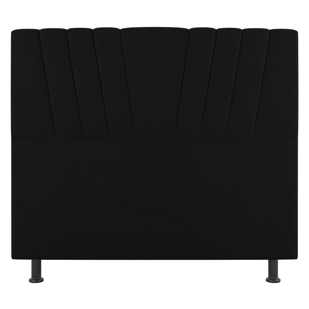 Cabeceira Cama Box Solteiro Dublin 100cm Linho Preto - Desk Design