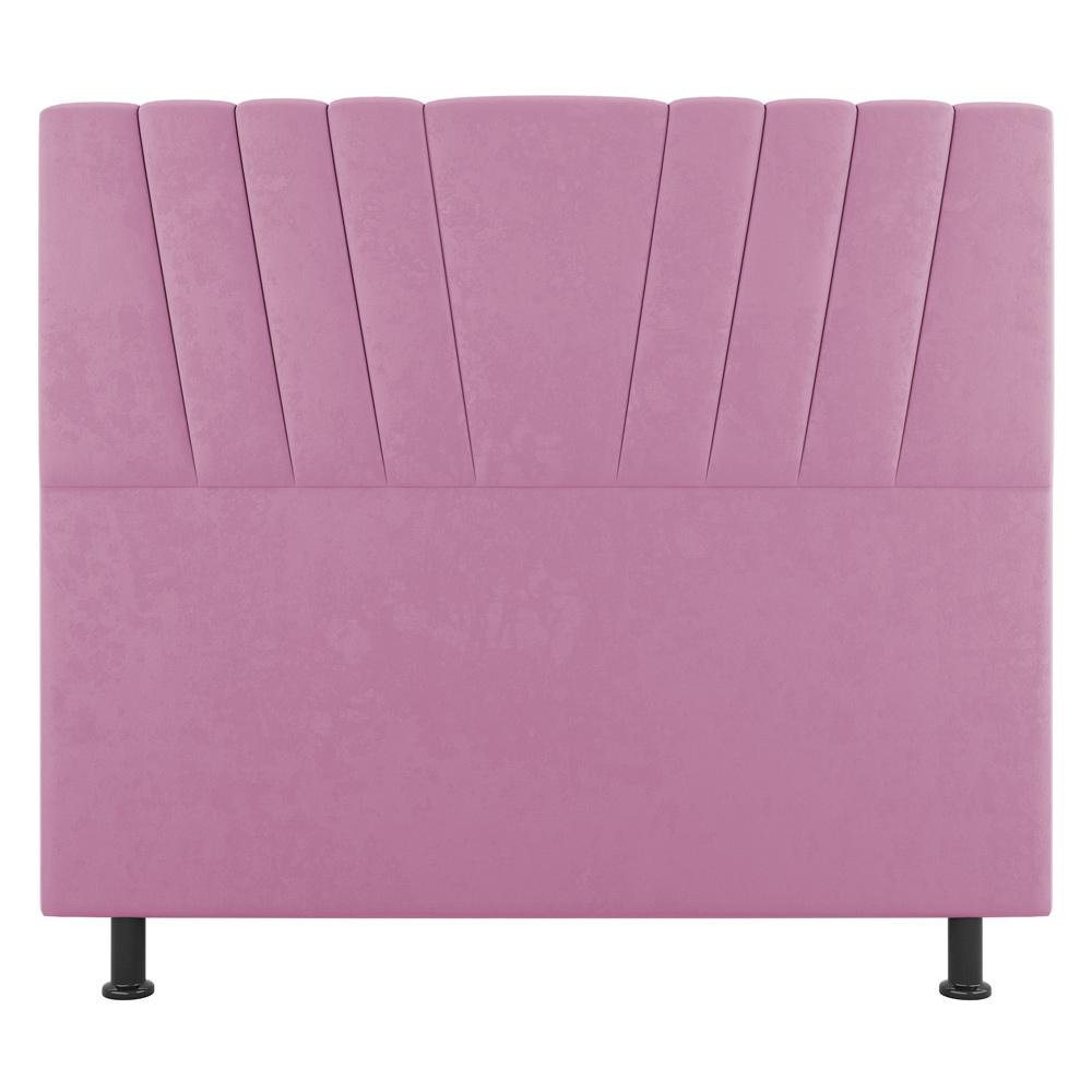 Cabeceira Cama Box Solteiro Dublin 90cm Suede Rosa - Desk Design