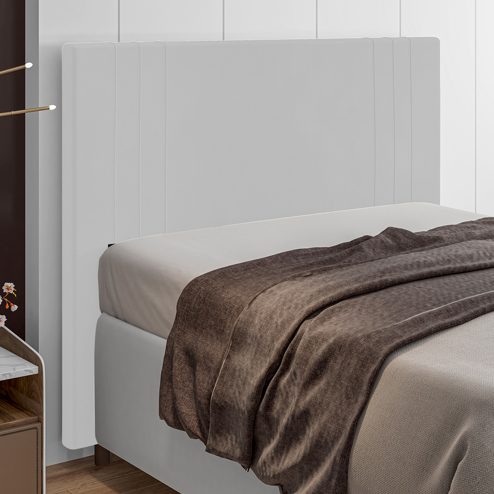 Cabeceira Cama Box Solteiro Ferrara 90cm Corano Branco - Desk Design