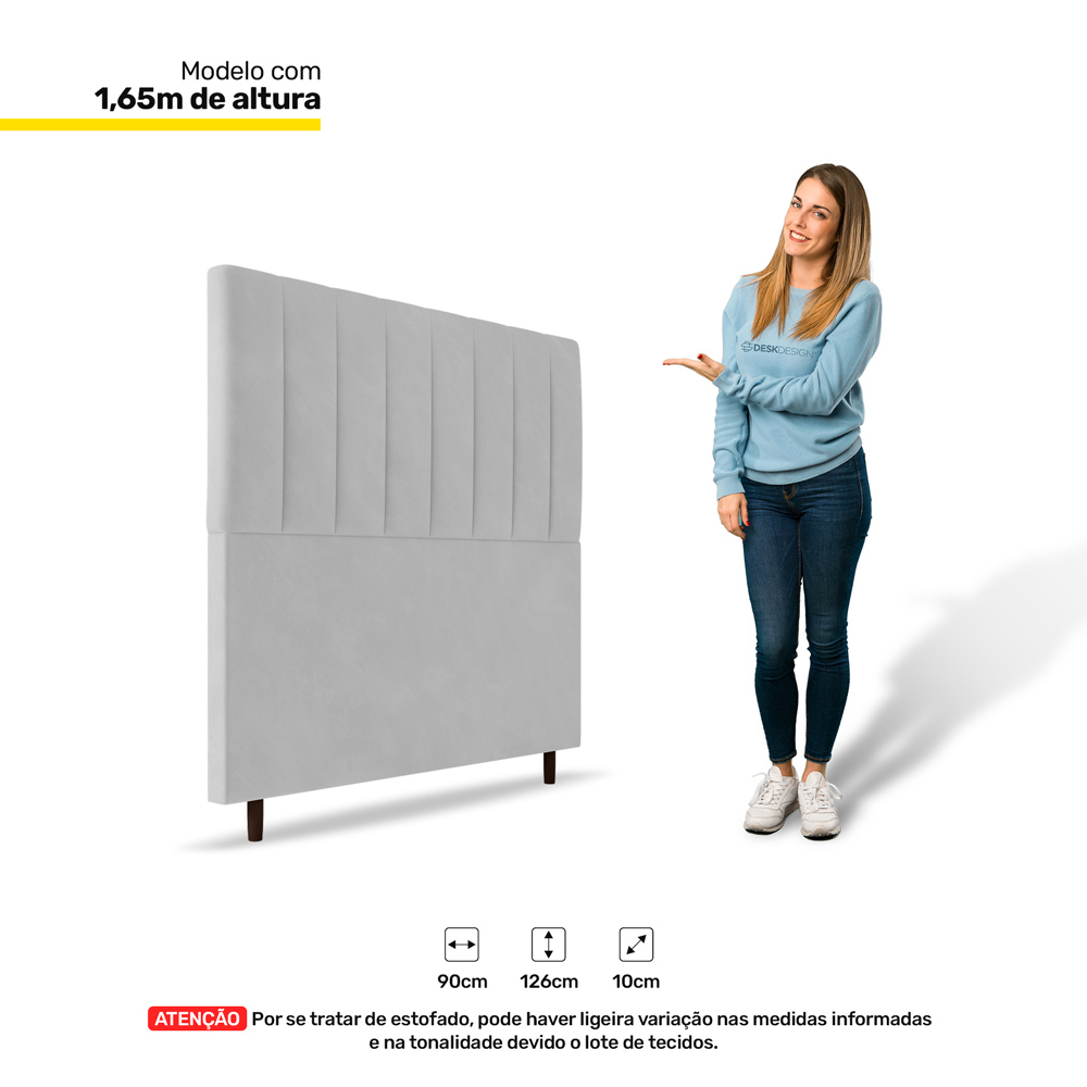 Cabeceira Cama Box Solteiro Itália 90cm Corano Branco - Desk Design