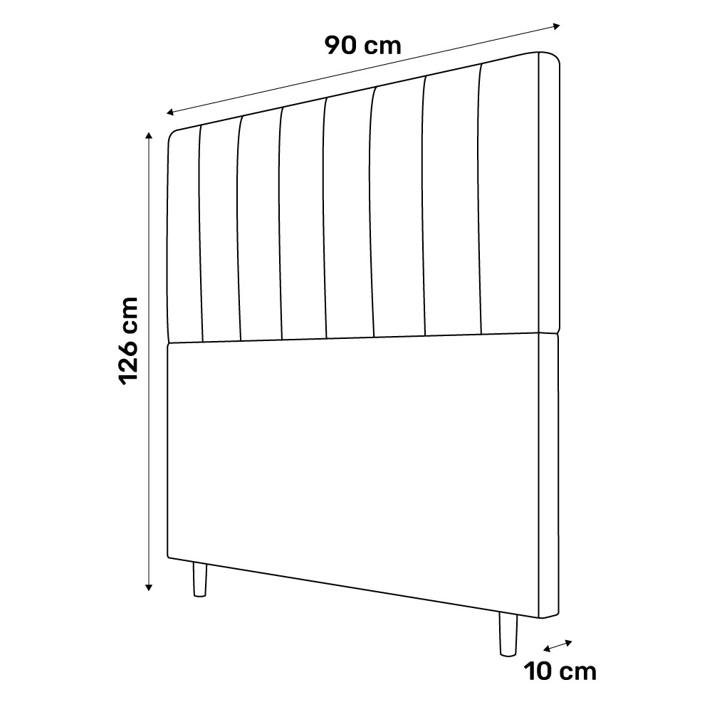 Cabeceira Cama Box Solteiro Itália 90cm Veludo Azul Marinho - Desk Design