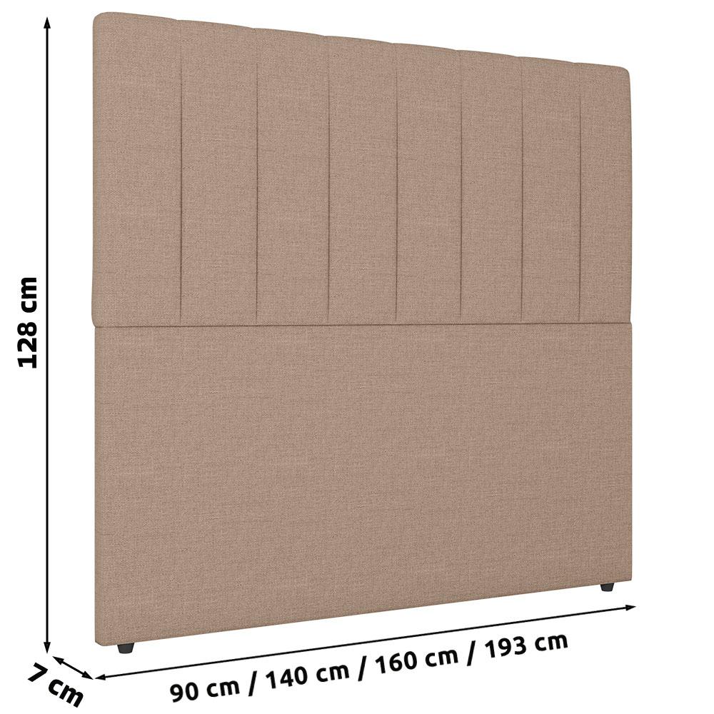 Cabeceira Cama Box Solteiro Ivana 90cm Linho Bege - Desk Design