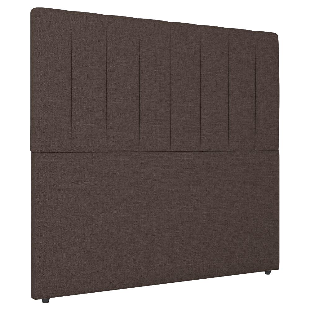 Cabeceira Cama Box Solteiro Ivana 90cm Linho Marrom - Desk Design
