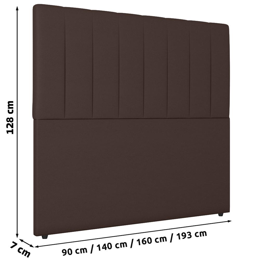 Cabeceira Cama Box Solteiro Ivana 90cm Sintético Marrom - Desk Design