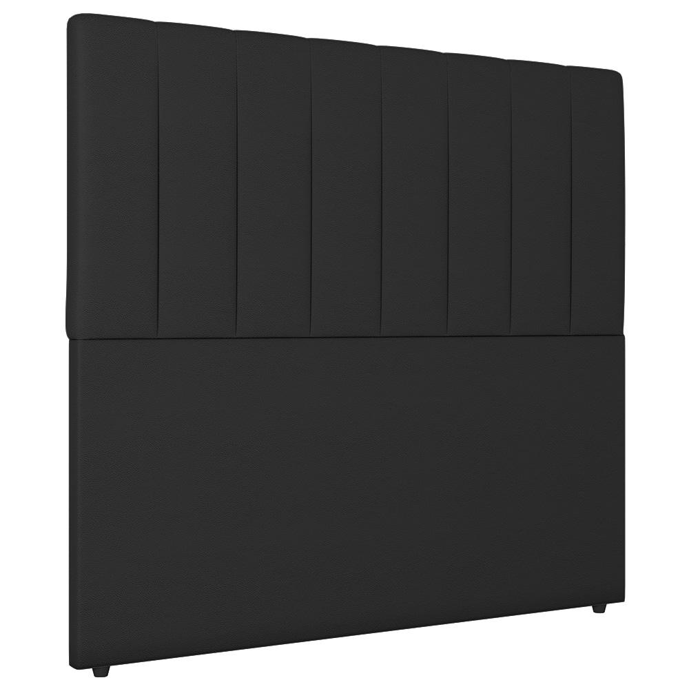 Cabeceira Cama Box Solteiro Ivana 90cm Sintético Preto - Desk Design