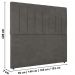 Cabeceira Cama Box Solteiro Ivana 90cm Veludo Cinza - Desk Design