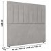 Cabeceira Cama Box Solteiro Ivana 90cm Veludo Prata - Desk Design