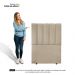 Cabeceira Cama Box Solteiro Kharla 90cm Veludo Bege - Desk Design