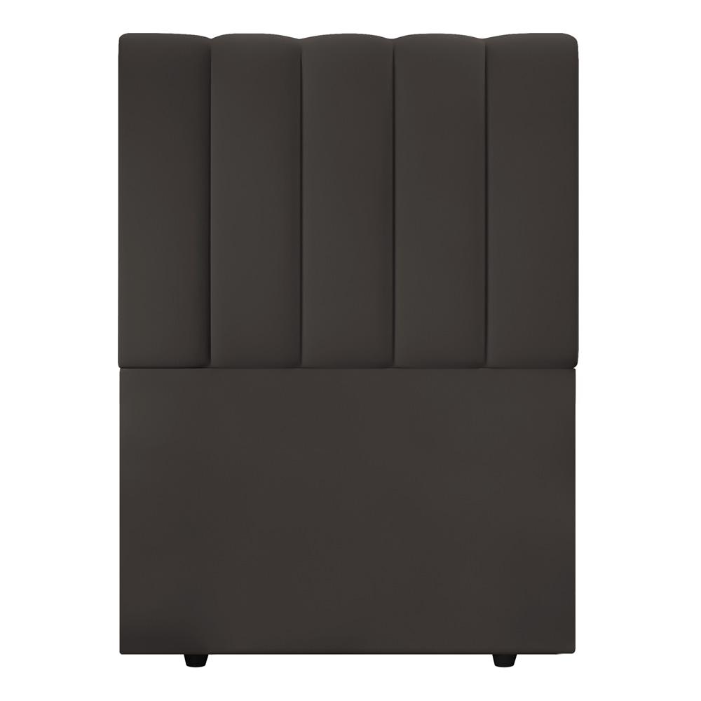Cabeceira Cama Box Solteiro Kharla 90cm Veludo Marrom - Desk Design
