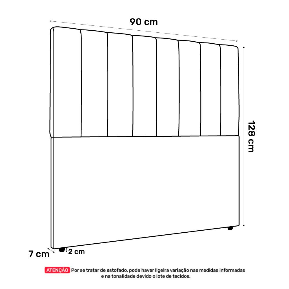 Cabeceira Cama Box Solteiro Kharla 90cm Veludo Marrom - Desk Design