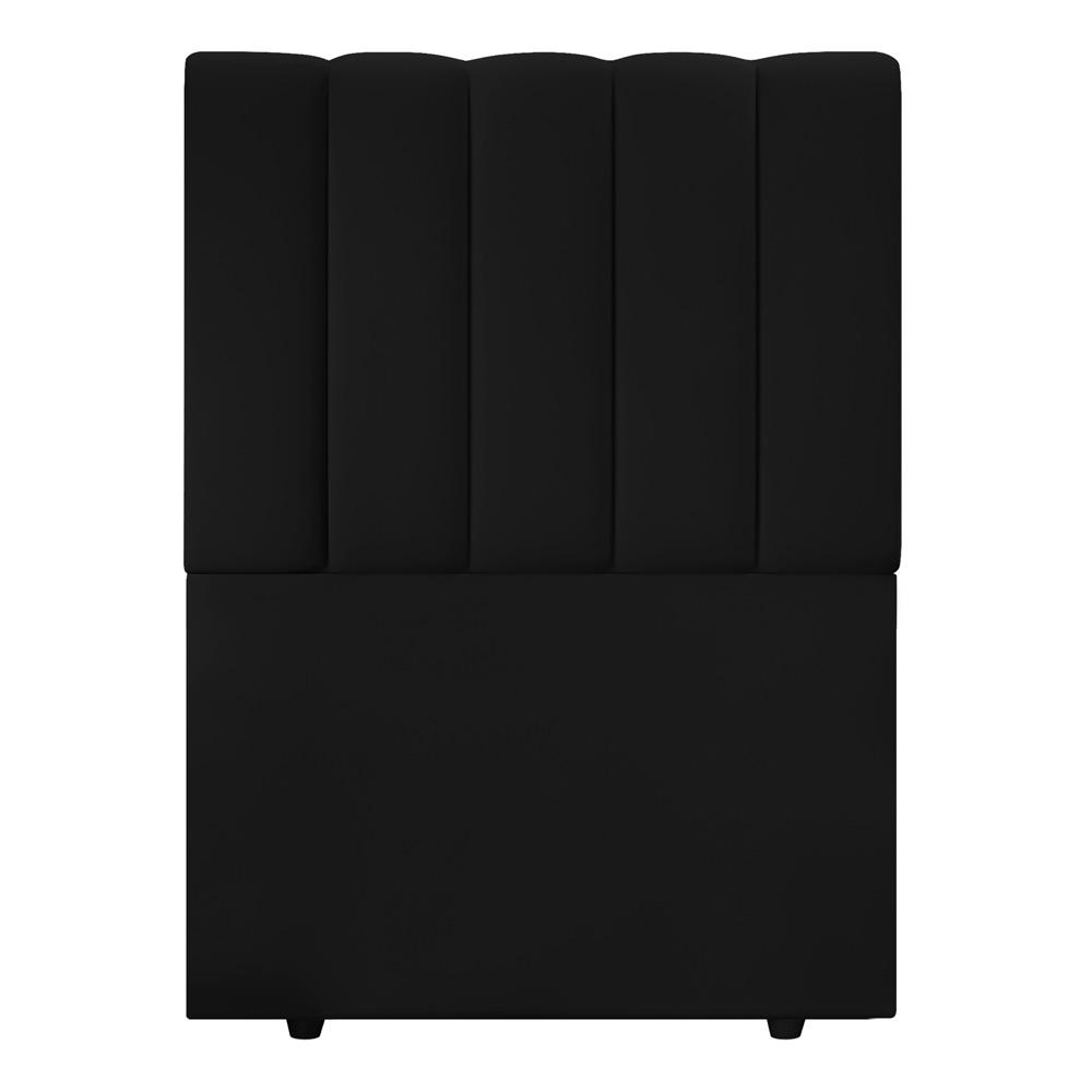 Cabeceira Cama Box Solteiro Kharla 90cm Veludo Preto - Desk Design