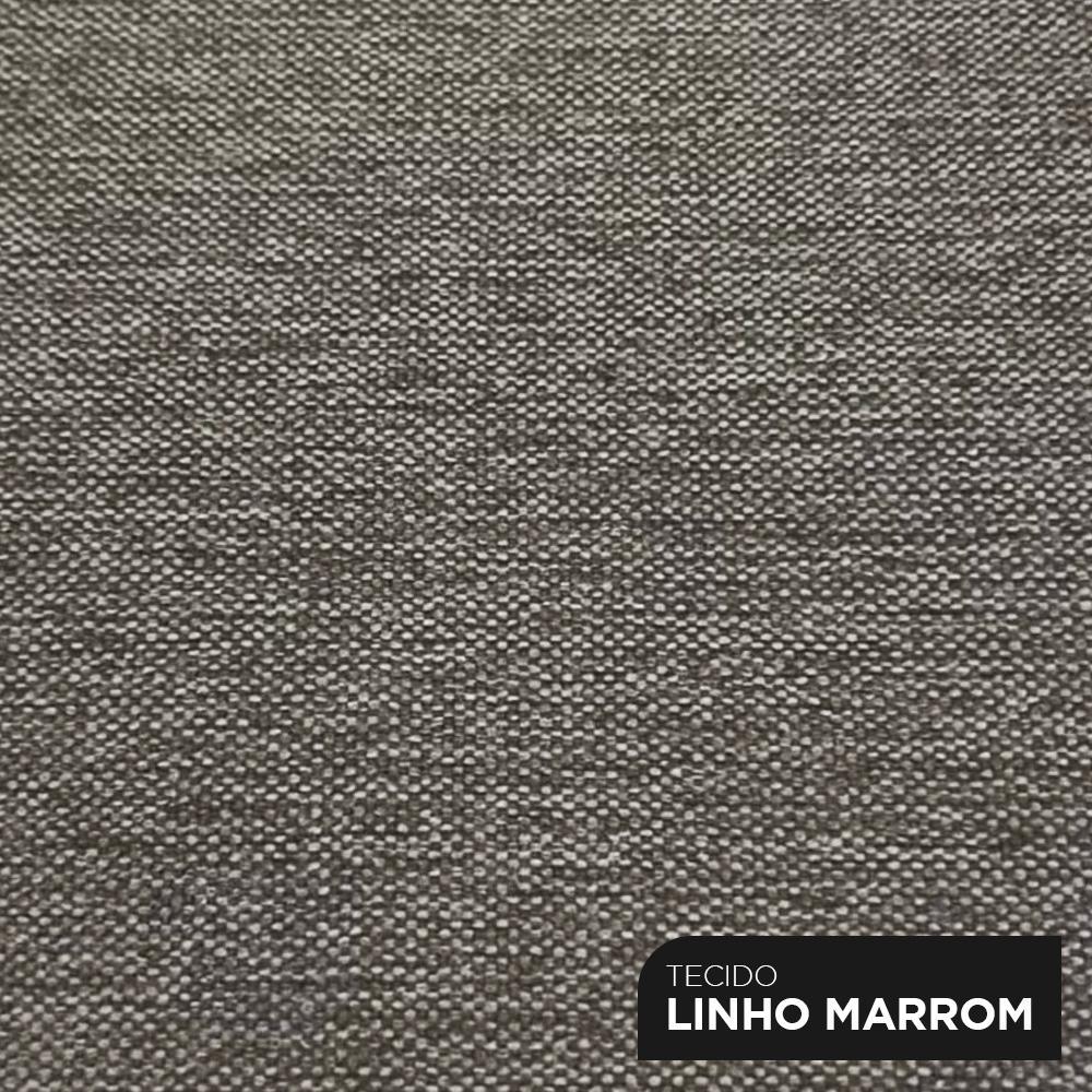 Cabeceira Cama Box Solteiro Lana 100cm Linho Marrom - Desk Design