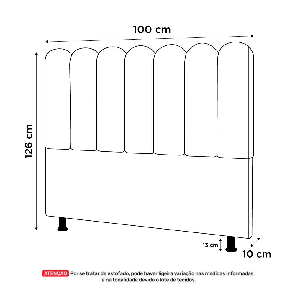 Cabeceira Cama Box Solteiro Lana 100cm Linho Marrom - Desk Design